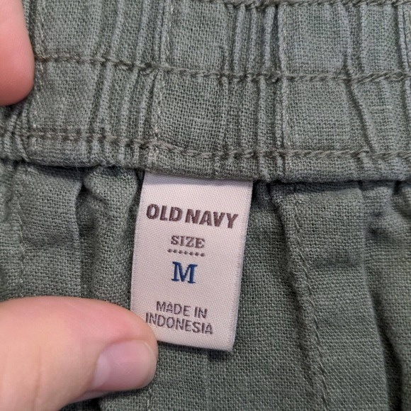 Old Navy Womens Pleated Skirt Green Size M Linen Blend Pockets - Picture 11 of 12